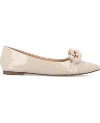 Journee Collection Women's Clareene Chain Pointed Toe Flats