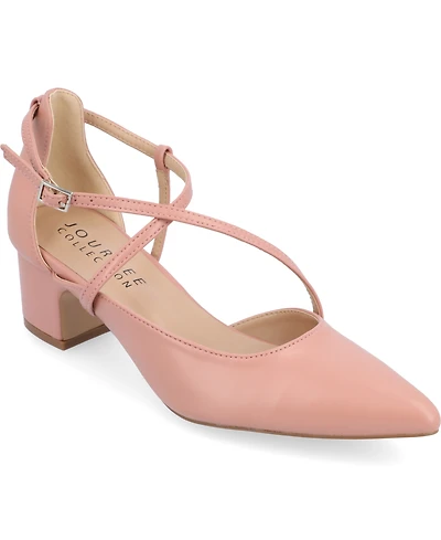Journee Collection Women's Galvinn Crisscross Pointed Toe Pumps