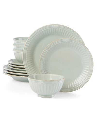 Lenox French Perle Groove Blue 12 Pc. Dinnerware Set, Service for 4