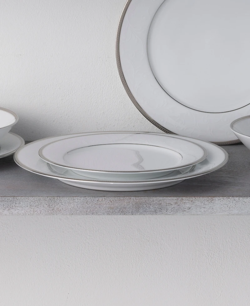 Noritake Regina Platinum Set of 4 Salad Plates, Service For 4
