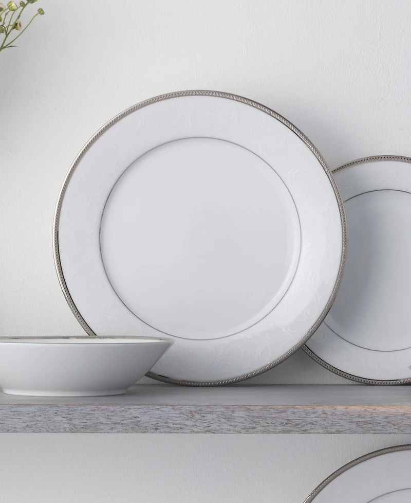 Noritake Regina Platinum Set of 4 Dinner Plates, Service For 4