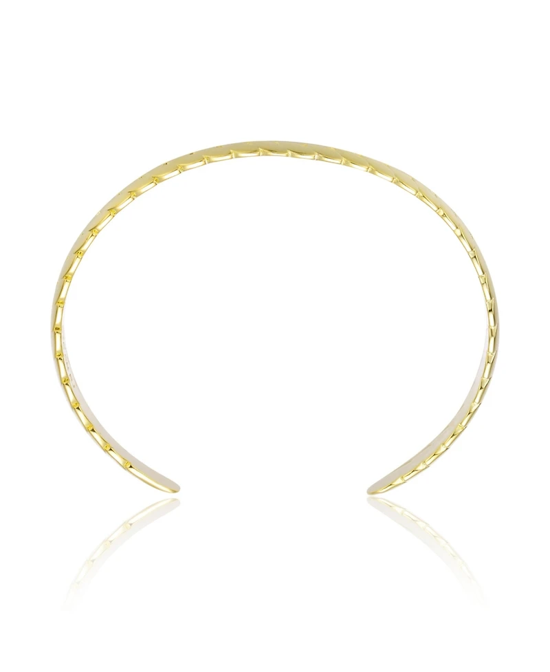 Ra 14K Gold Plated Leaf Cuff Bracelet