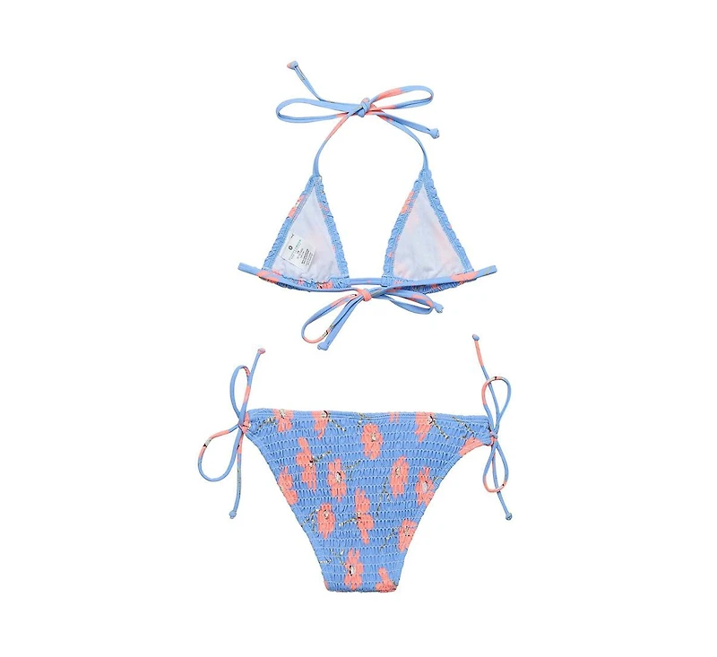 Snapper Rock Big Girls Toddler|Child Beach Bloom Shirred Triangle Bikini