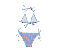 Snapper Rock Big Girls Toddler|Child Beach Bloom Shirred Triangle Bikini