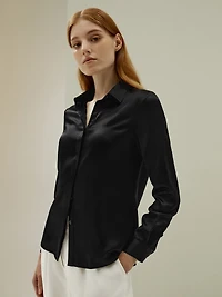 Lilysilk Women's Basic Concealed Placket Silk Shirt