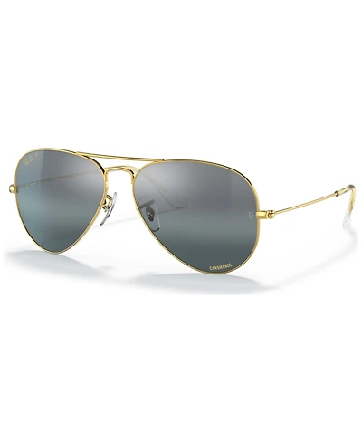 Ray-Ban Unisex Polarized Sunglasses, RB3025 Aviator Large Metal