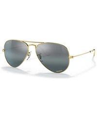 Ray-Ban Unisex Polarized Sunglasses, RB3025 Aviator Large Metal