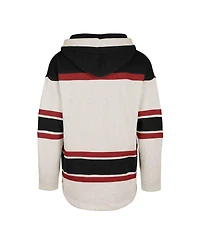 Men's '47 Brand Oatmeal Chicago Blackhawks Rockaway Lace-Up Pullover Hoodie