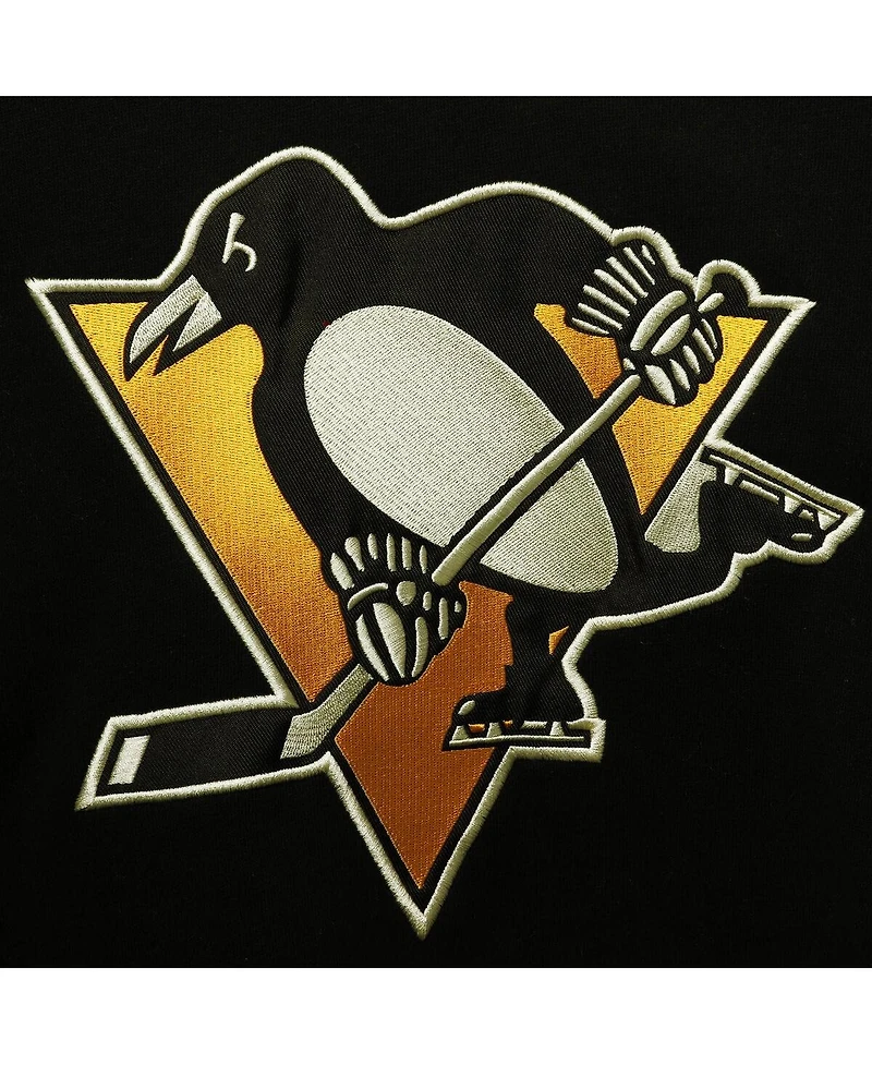 Men's '47 Brand Mario Lemieux Black Pittsburgh Penguins Retired Player Name and Number Lacer Pullover Hoodie