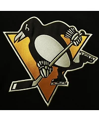 Men's '47 Brand Mario Lemieux Black Pittsburgh Penguins Retired Player Name and Number Lacer Pullover Hoodie