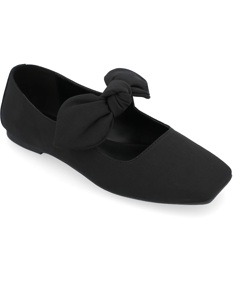 Journee Collection Women's Seralinn Bow Square Toe Flats