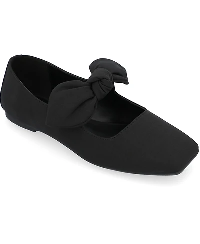 Journee Collection Women's Seralinn Bow Square Toe Flats