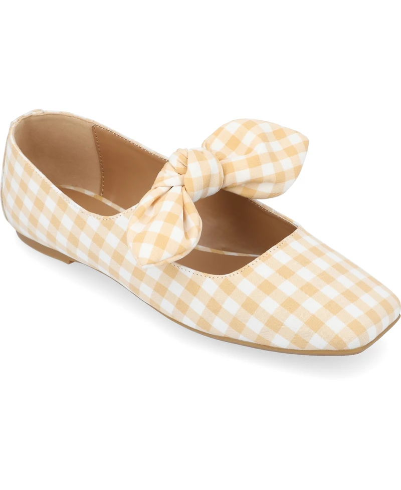 Journee Collection Women's Seralinn Bow Square Toe Flats