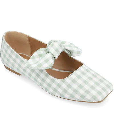 Journee Collection Women's Seralinn Bow Square Toe Flats