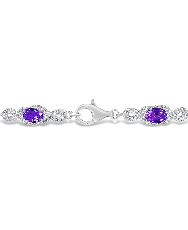 Macy's Amethyst and White Topaz Bracelet (3-5/8 ct. t.w and 2 ct. t.w) in Sterling Silver