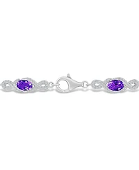 Macy's Amethyst and White Topaz Bracelet (3-5/8 ct. t.w and 2 ct. t.w) in Sterling Silver