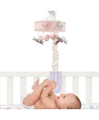 Lambs & Ivy Baby Blooms Pink Butterfly Musical Baby Crib Mobile Soother Toy
