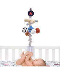 Lambs & Ivy Baby Sports Musical Baby Crib Mobile Soother Toy - Gray