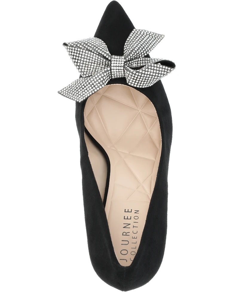 Journee Collection Women's Marcie Rhinestone Bow Pumps