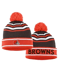 Women's Wear by Erin Andrews Orange Cleveland Browns Colorblock Cuffed Knit Hat with Pom and Scarf Set