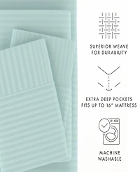 ienjoy Home Expressed Embossed Striped -Pc. Sheet Set