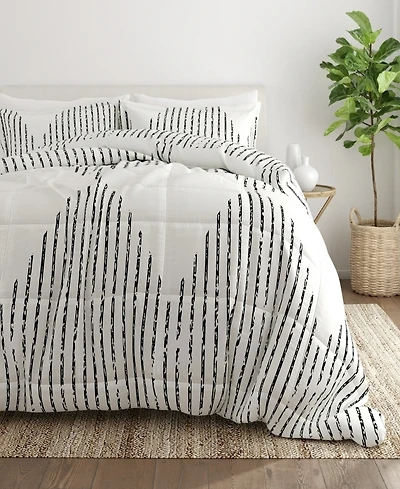 ienjoy Home Ultra Soft Diamond Stripe 3-Pc. Comforter Set