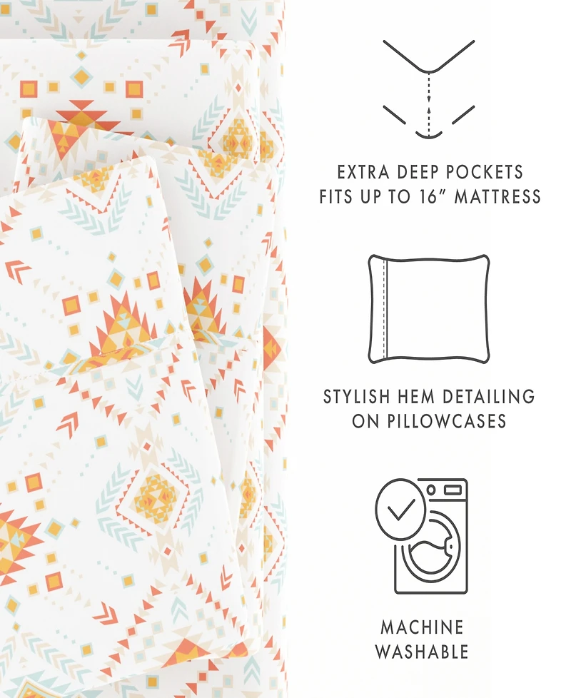 ienjoy Home The Boho & Beyond Premium Ultra Soft Pattern -Pc. Sheet Set