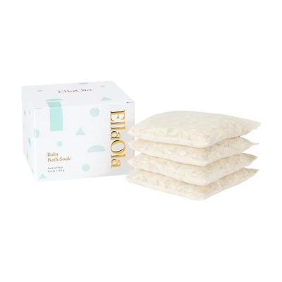 EllaOla Organic Baby Bath Soak | 4 Fragrance Free Tea Bags | Soothing & Moisturizing Treatment for Eczema Prone, Dry or Sensitive Skin