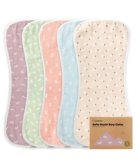 KeaBabies 5pk Softe Muslin Burp Cloths for Baby Girls and Boys, Organic Burping Babies, Clothes