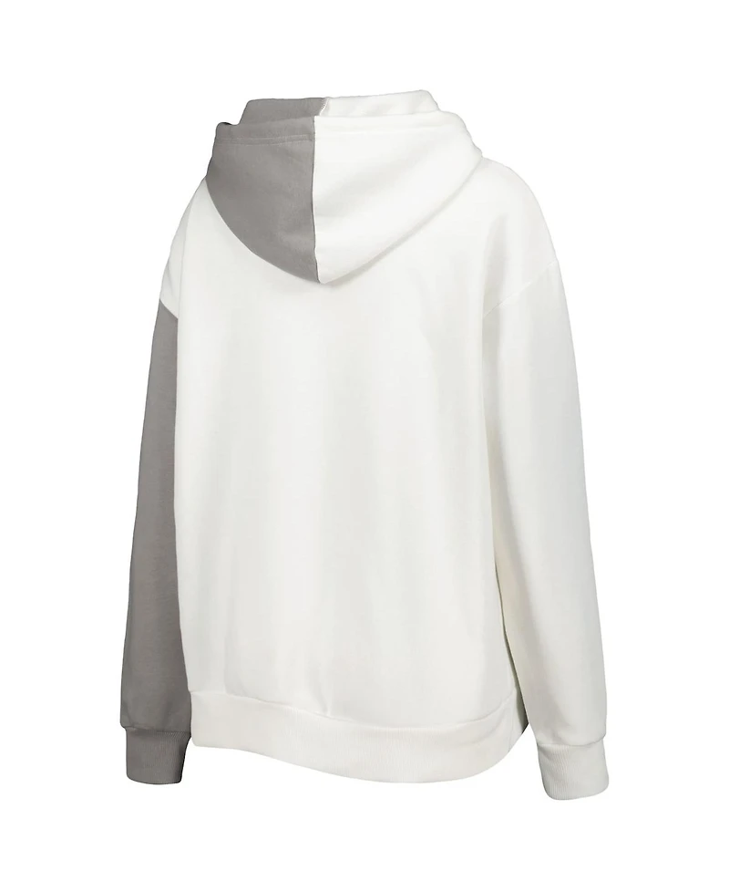 Women's Gameday Couture Gray, White Michigan Wolverines Split Pullover Hoodie