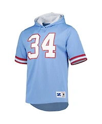 Men's Mitchell & Ness Earl Campbell Light Blue Houston Oilers Retired Player Mesh Name and Number Hoodie T-shirt