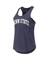 Women's League Collegiate Wear Heather Navy Penn State Nittany Lions Two-Hit Intramural Tri-Blend Scoop Neck Racerback Tank Top