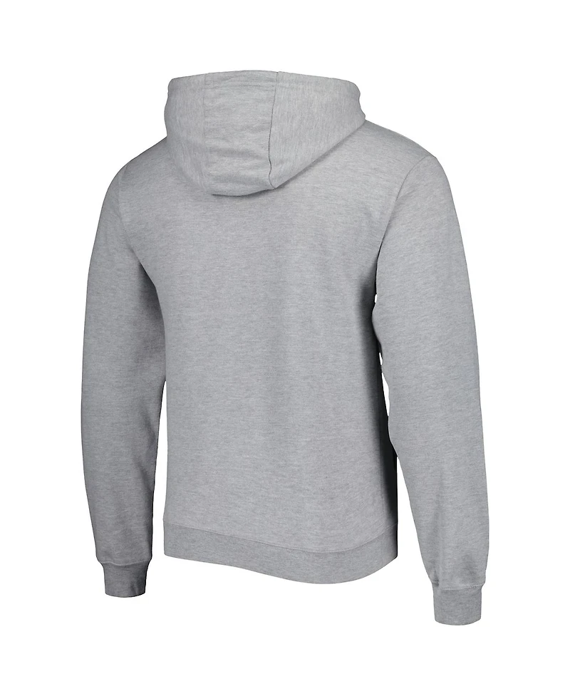Men's League Collegiate Wear Heather Gray Clemson Tigers Arch Essential Fleece Pullover Hoodie