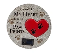 Evergreen Paved with Paw Prints Solar Garden Stone