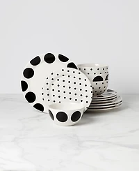 Kate Spade on the Dot 12 Piece Dinnerware Set, Service for 4