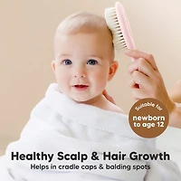 KeaBabies Baby Hair Brush and Comb Set, Oval Wooden Set for Newborns, Infant, Toddler Grooming Kit