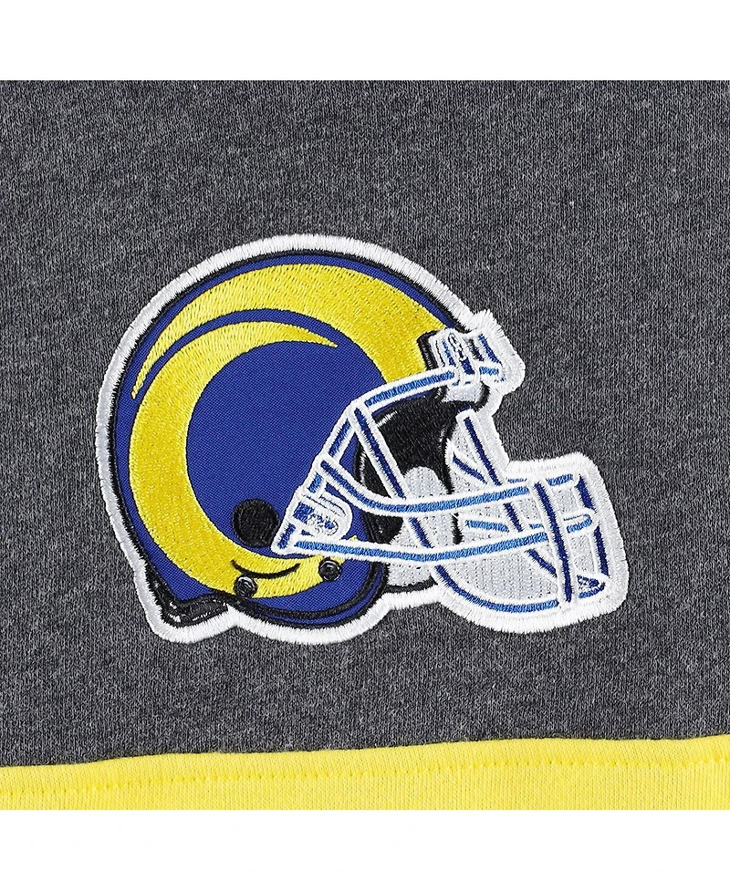 Men's Starter Heather Charcoal, Royal Los Angeles Rams Extreme Pullover Hoodie