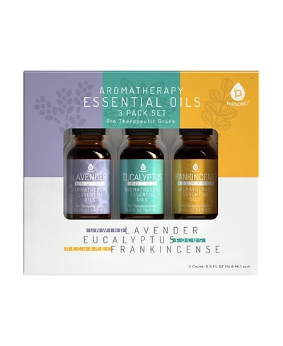 Pursonic 3 Pack Aromatherapy Essential oils (Lavender, Eucalyptus, Frankincense)