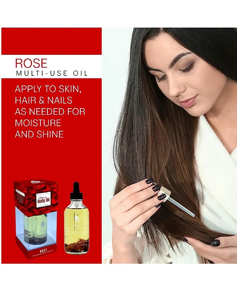 Pursonic Rose flower Multi Use Body Oils 4 Oz