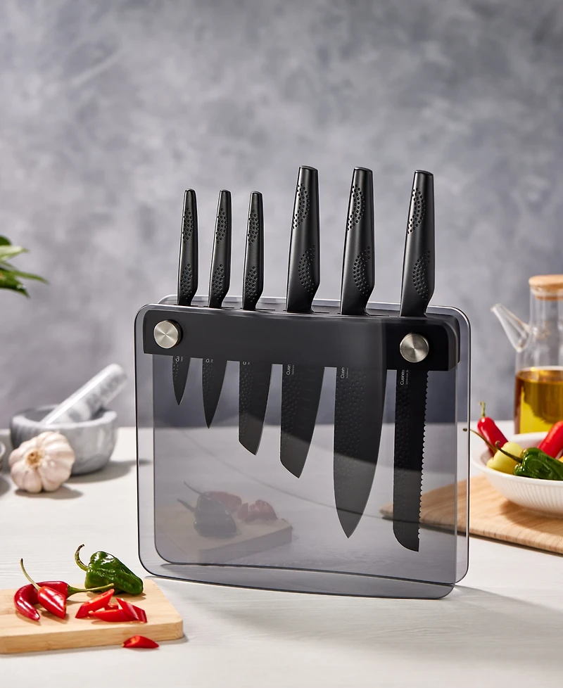 Cuisine::pro Id3 Black Samurai Sakai Knife Block Asset Set, 7 Piece