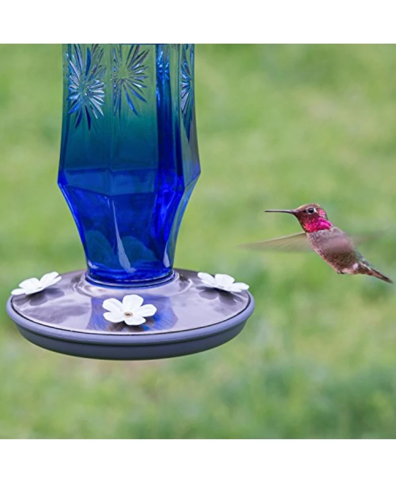 Perky-Pet Sapphire Starburst Vintage Glass Bird Feeder