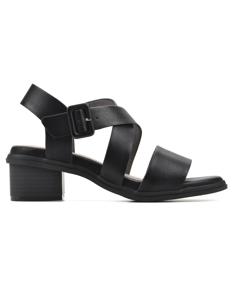 Cliffs by White Mountain Women's Cordovan Stacked Heel Strappy Dress Sandals