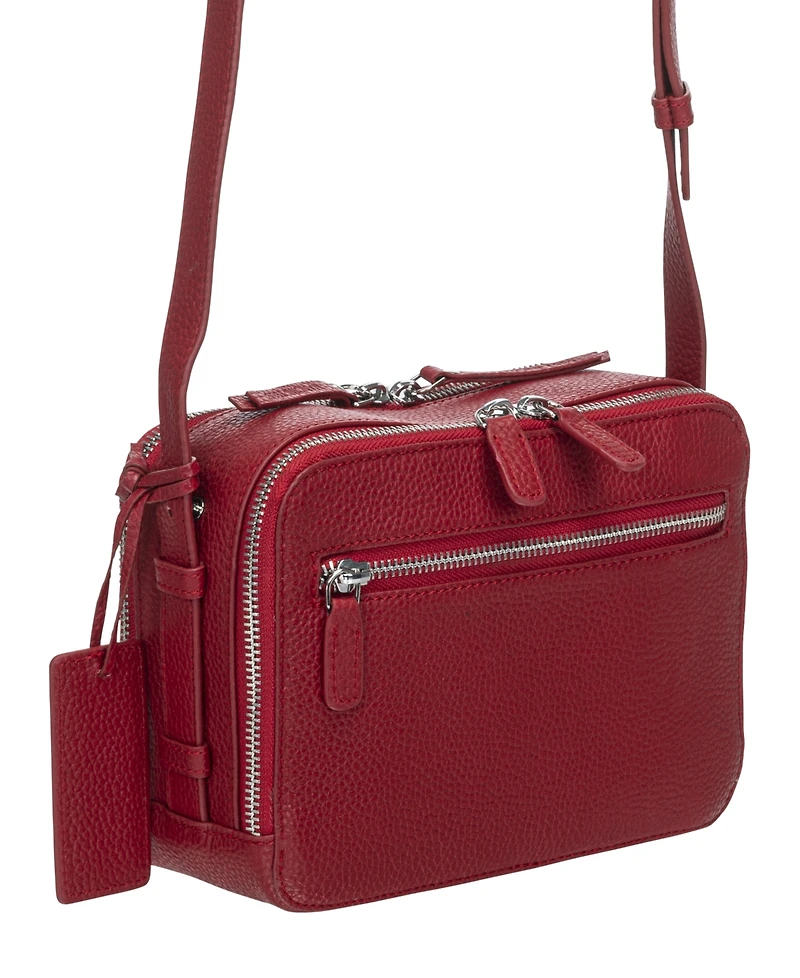 Mancini Women's Pebbled Rachel Camera Style Crossbody Handbag