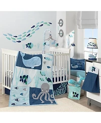 Lambs & Ivy Oceania Baby Soft Blue Whale Plush Stuffed Animal Toy