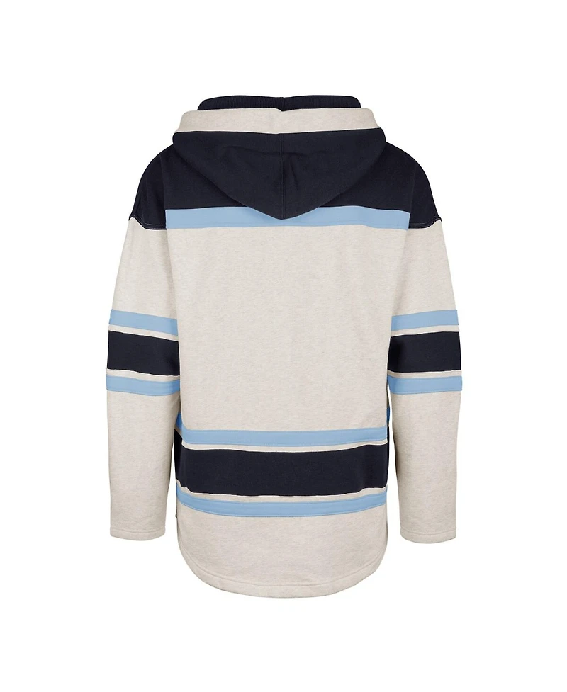 Men's '47 Brand Oatmeal Seattle Kraken Rockaway Lace-Up Pullover Hoodie