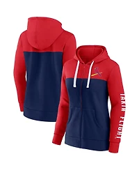 Women's Fanatics Red, Navy St. Louis Cardinals Take The Field Colorblocked Hoodie Full-Zip Jacket