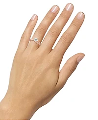 3-Pc. Set Amethyst (1 ct. t.w.) & Lab-Grown White Sapphire (3/8 ct. t.w.) Flower Pendant Necklace, Stud Earrings, & Ring in Sterling Silver (Also in A