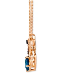 Le Vian Deep Sea Blue Topaz (1-3/8 ct. t.w.) & Diamond (1/3 ct. t.w.) Hummingbird Pendant Necklace in 14k Rose Gold, 18" + 2" extender