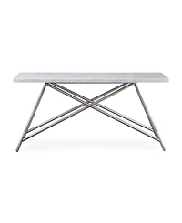 Coral Carrara Marble Console Table