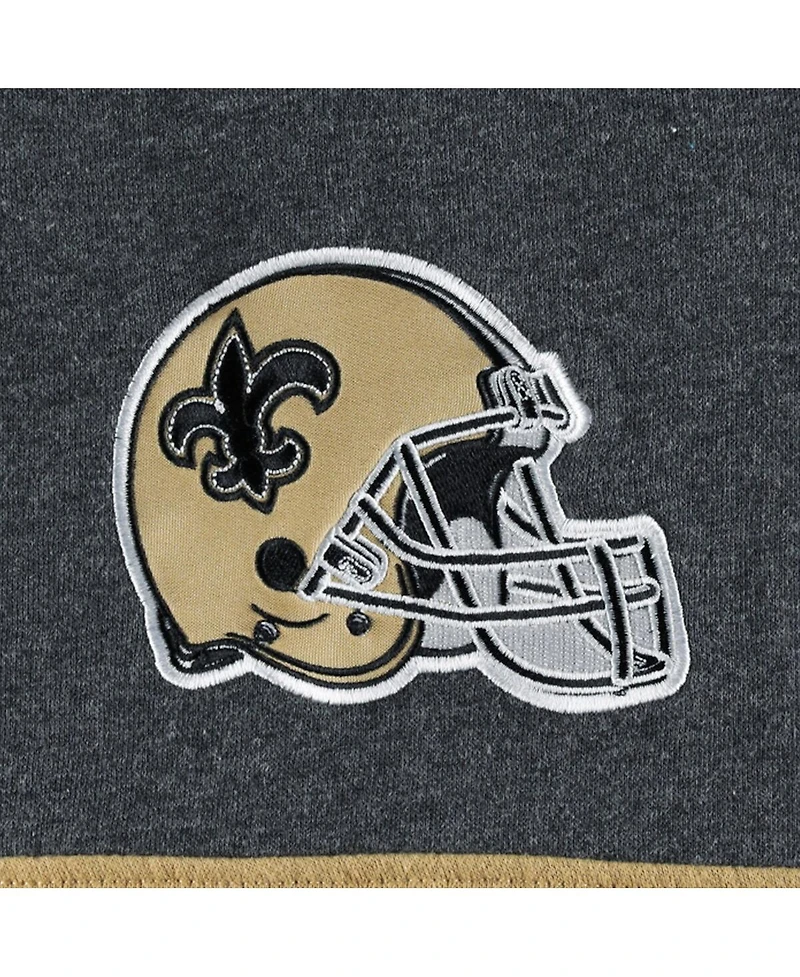 Men's Starter Black, Heather Gray New Orleans Saints Extreme Pullover Hoodie